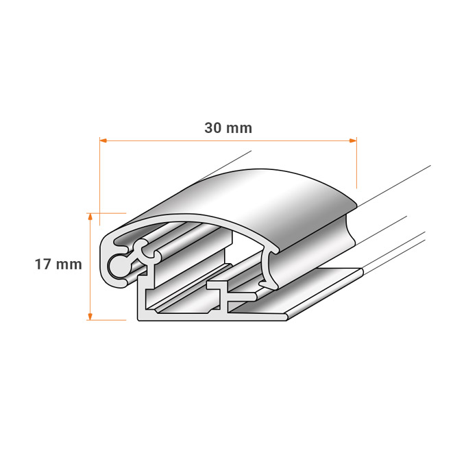 Rama zatrzaskowa Smartline - srebrny mat - 21 x 29,7 cm (A4) - narożniki proste