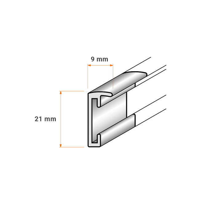 Rama aluminiowa Standard - srebrno-szary mat - 60 x 80 cm - pleksi® UV 100 mat