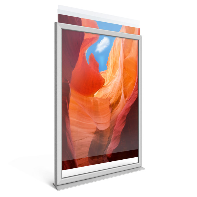 Rama dwustronna Slide-In Counter - srebrny mat - 50 x 70 cm - format pionowy