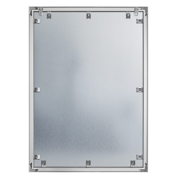 Rama ognioodporna Toronto Firestop - srebrny mat - 42 x 59,4 cm (A2) - szkło float - plecy stalowe